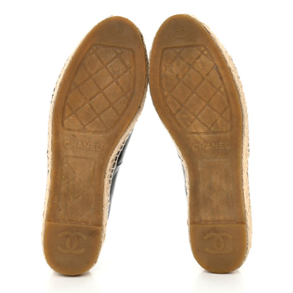 Chanel Lambskin CC Espadrilles 38 Black 5 of 13