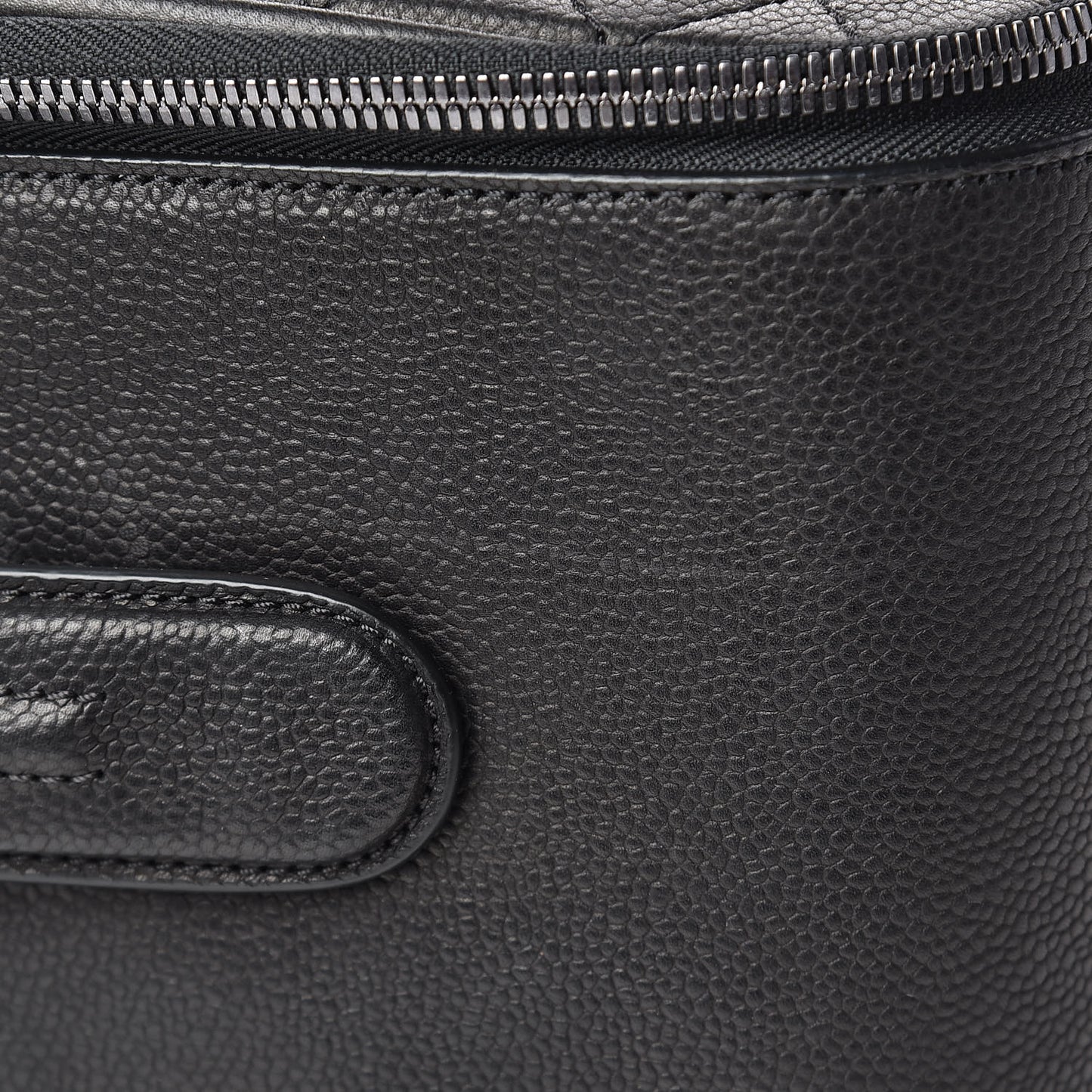 Caviar Stitched Trolley Rolling Luggage Black