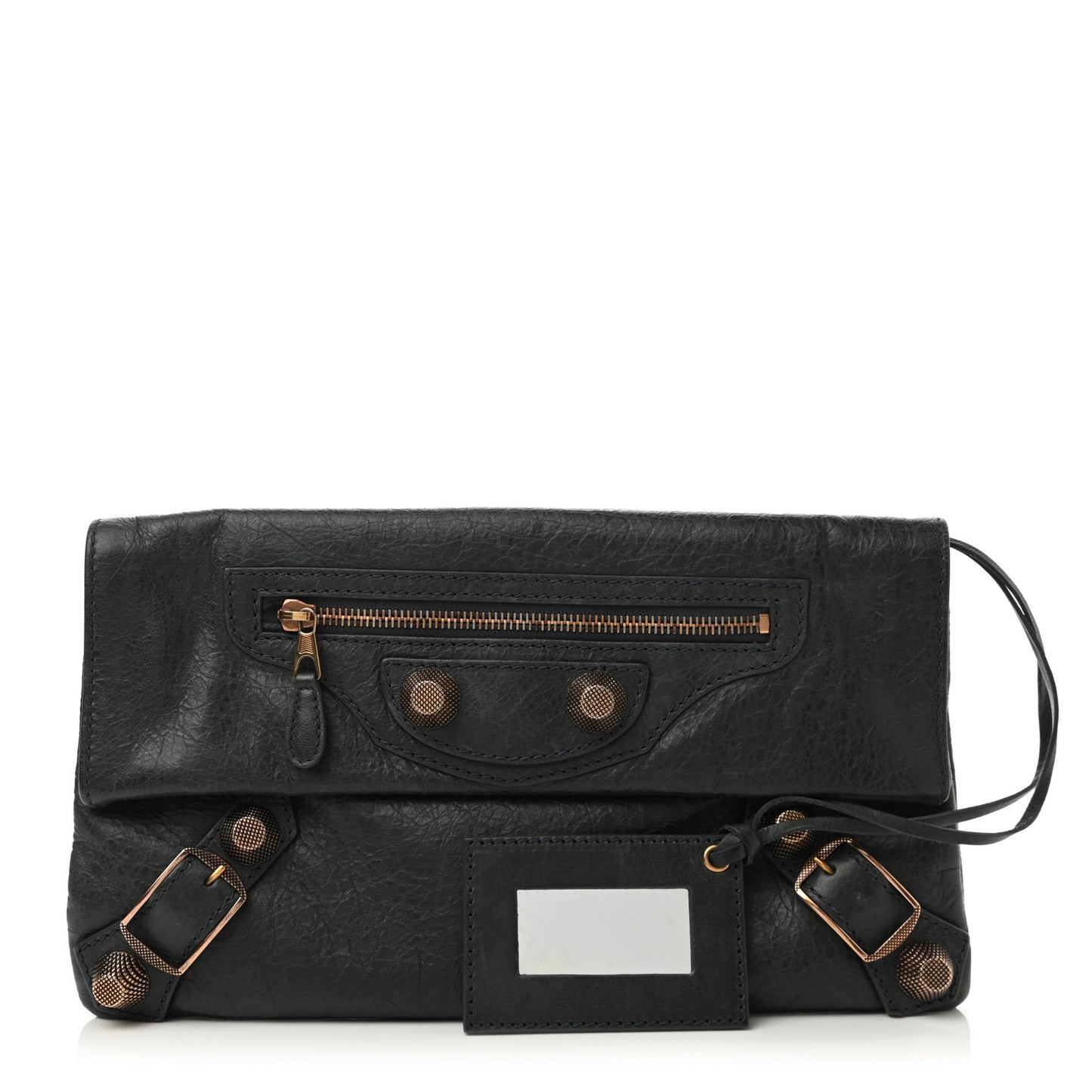 Agneau Giant 21 Rose Gold Hardware Envelope Clutch Anthracite