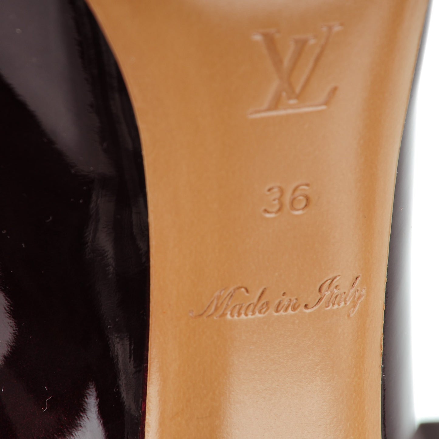 Patent Calfskin Oh Really Peep Toe Pumps 36 Amarante