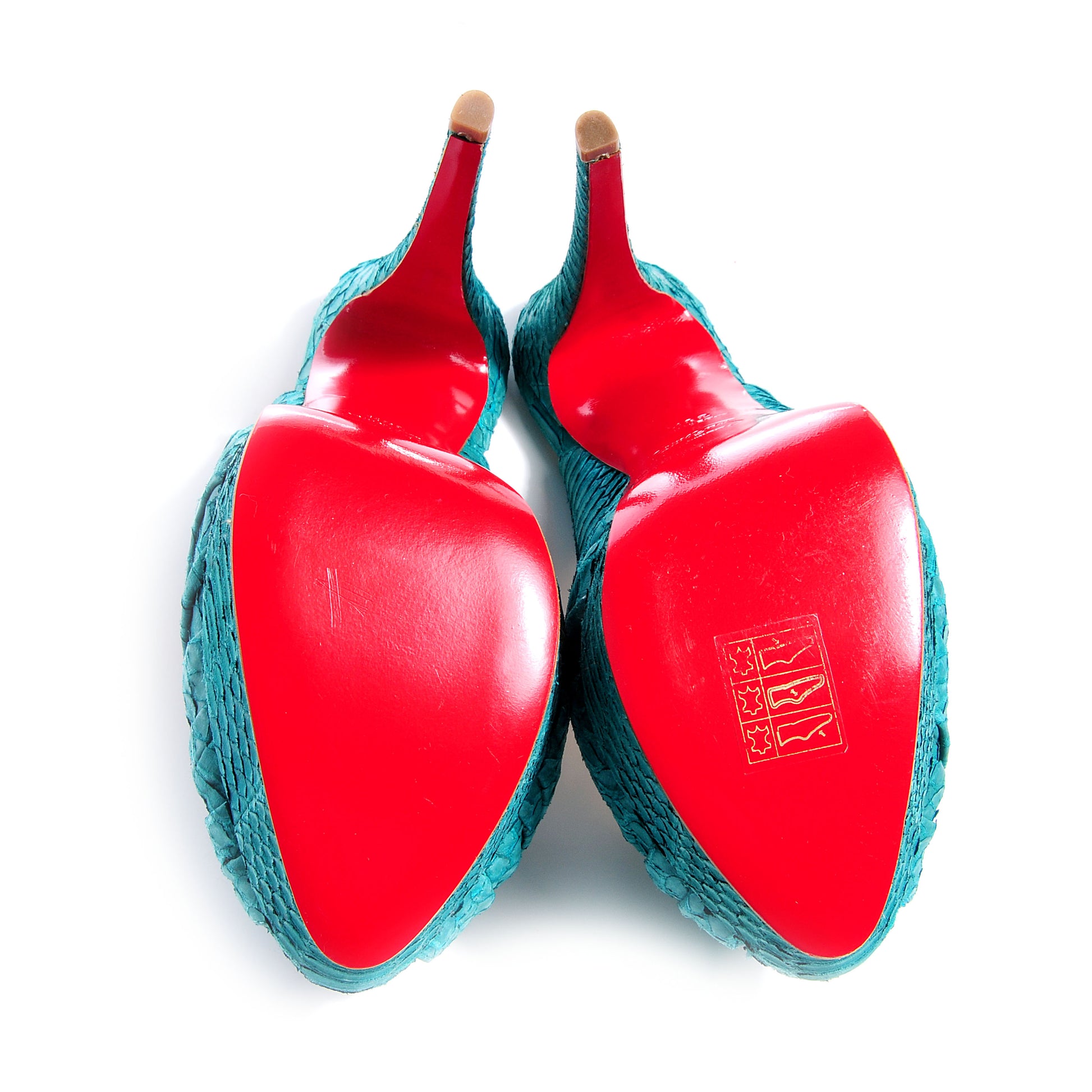 Christian Louboutin Pitone Python Miss Benin 160 Pumps 38.5 Turquoise 4 of 6