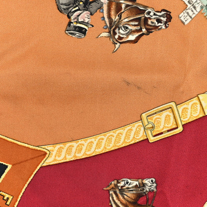 Hermes Silk Les General L'Hotte Scarf 90 Black Rose Marroon 2 of 4