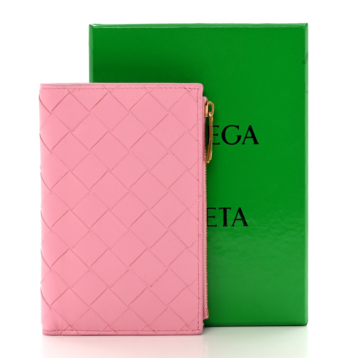Nappa Intrecciato Cassette Bifold Zip Wallet Ribbon