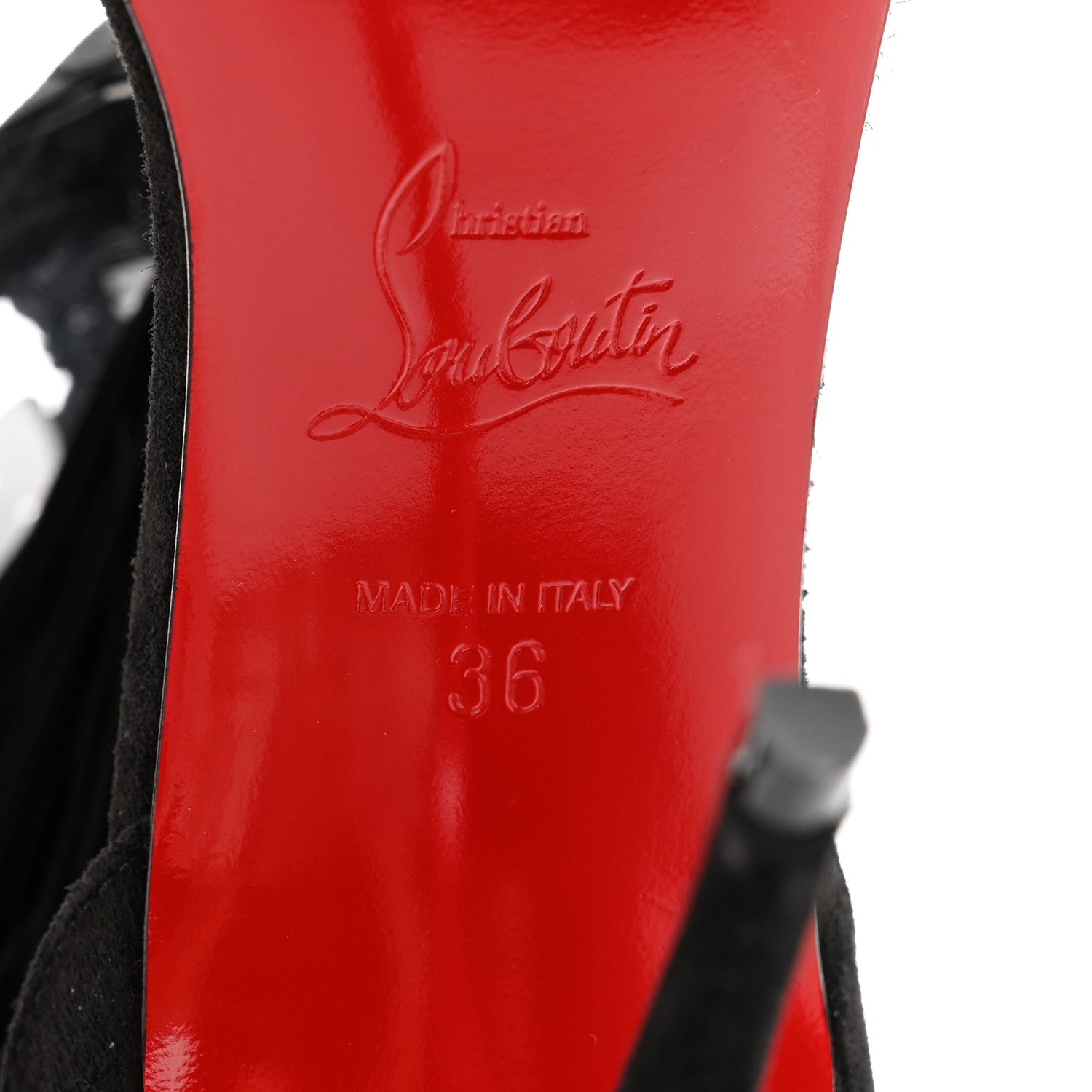 Christian Louboutin Suede Palma Macrame 100 Sandals 36 Black 7 of 11