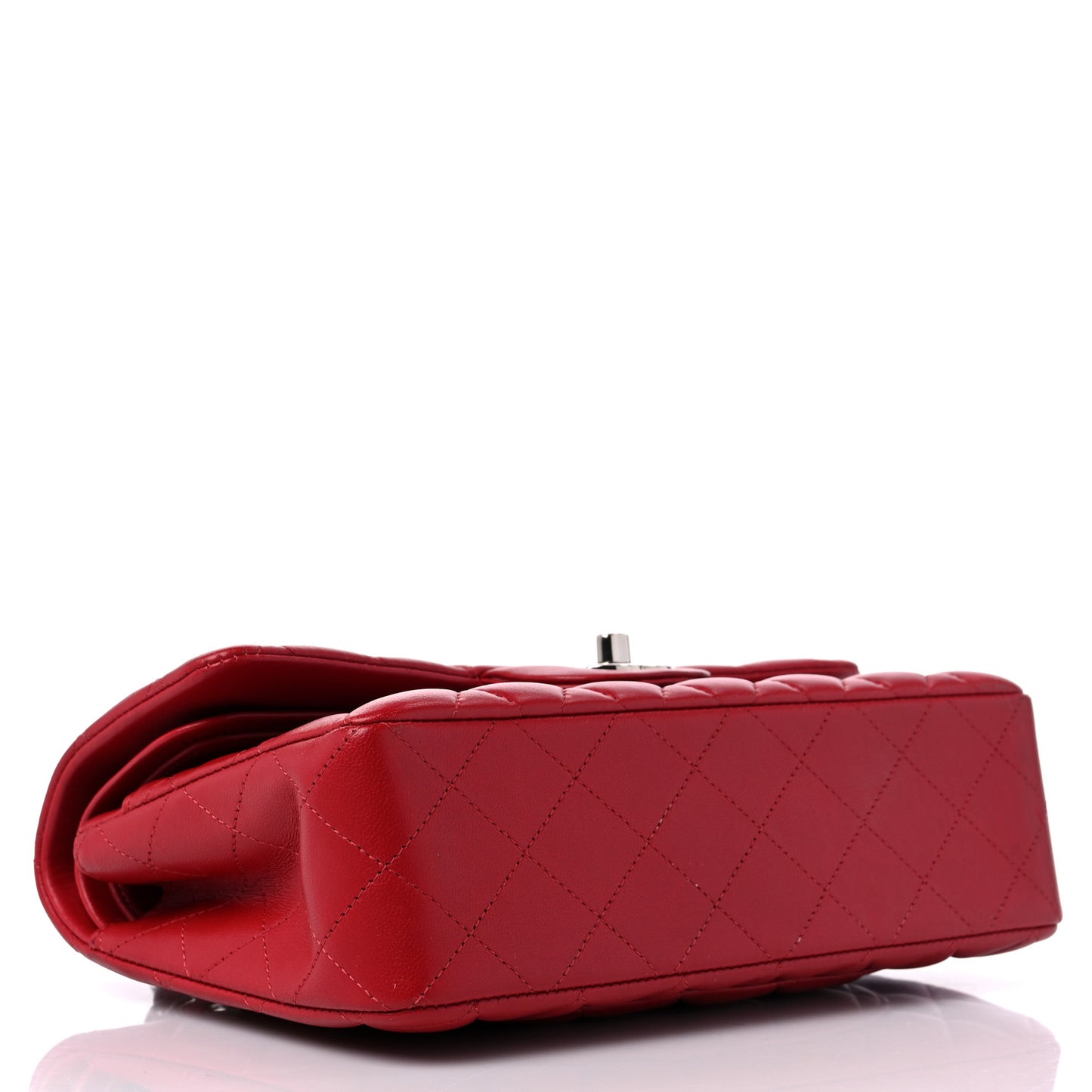 Lambskin Quilted Small Double Flap Red