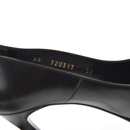 Saint Laurent Calfskin Studded Cap Toe Janis 105 Platform Pumps 38 Black 8 of 25