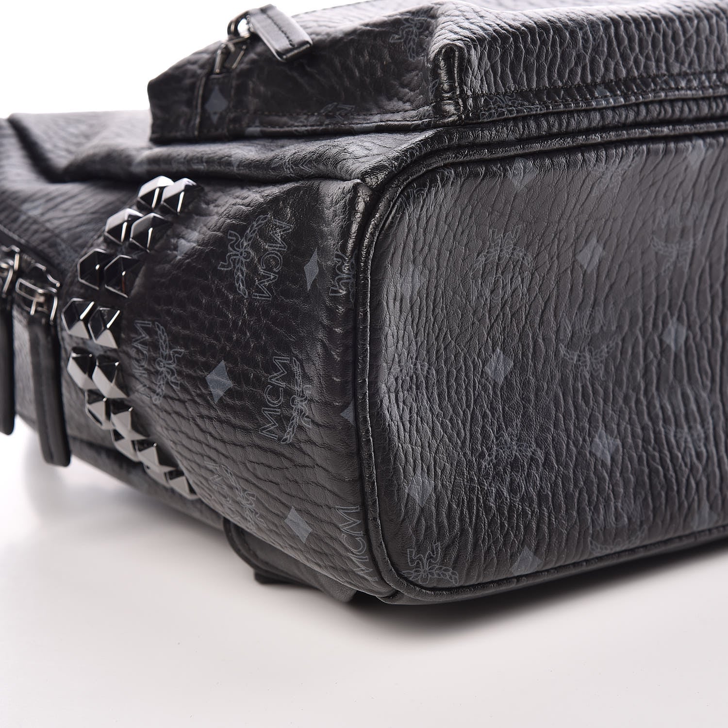 MCM Visetos Small Side Stud Stark Backpack Black 5 of 12
