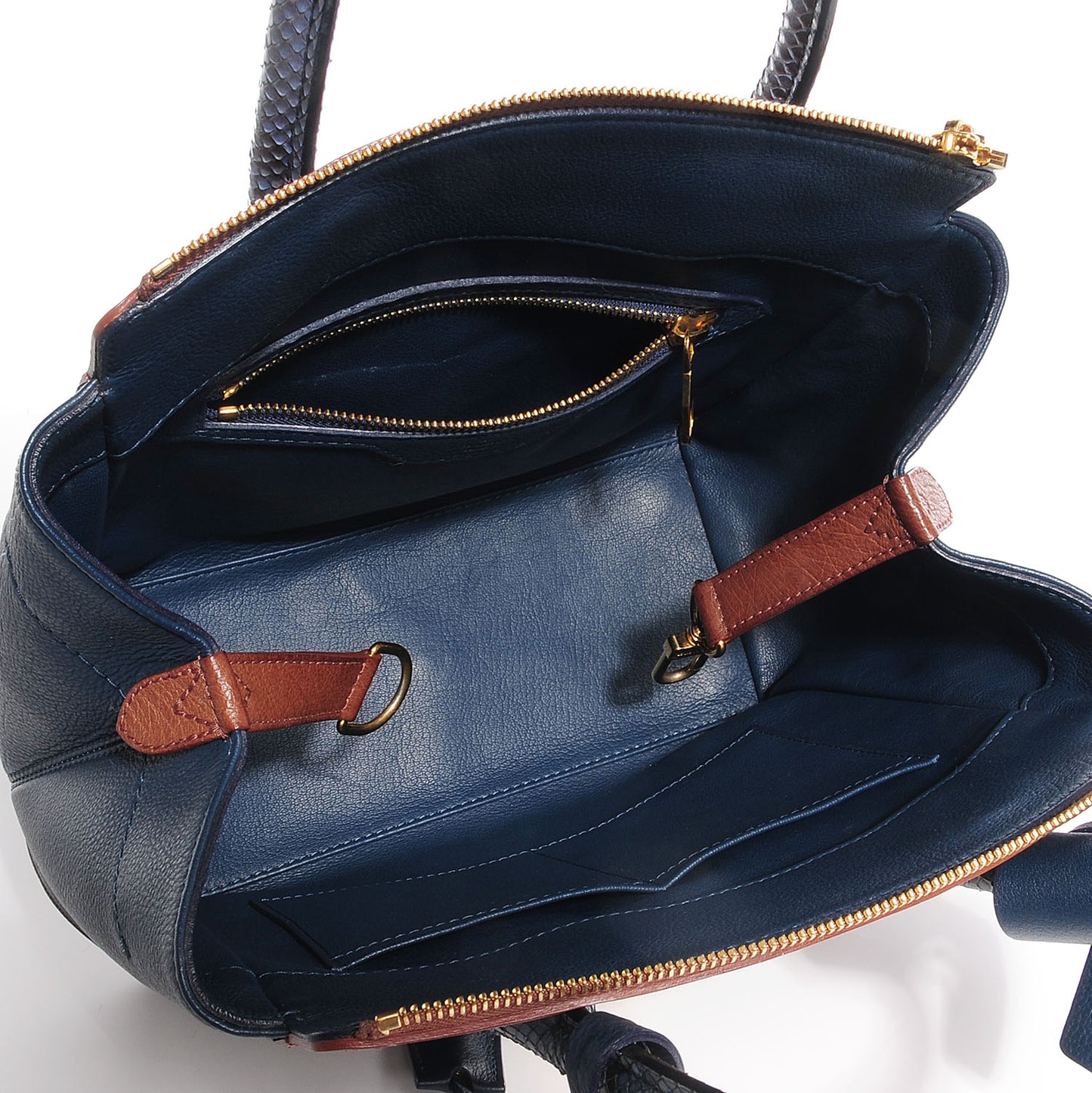 Ostrich Python Majestueux Tote PM Blue