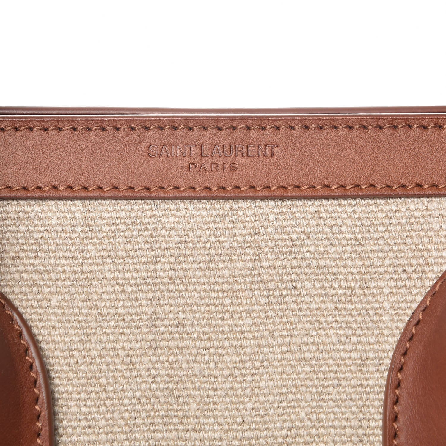 Saint Laurent Linen Calfskin Small Souple Sac De Jour Cognac 7 of 13