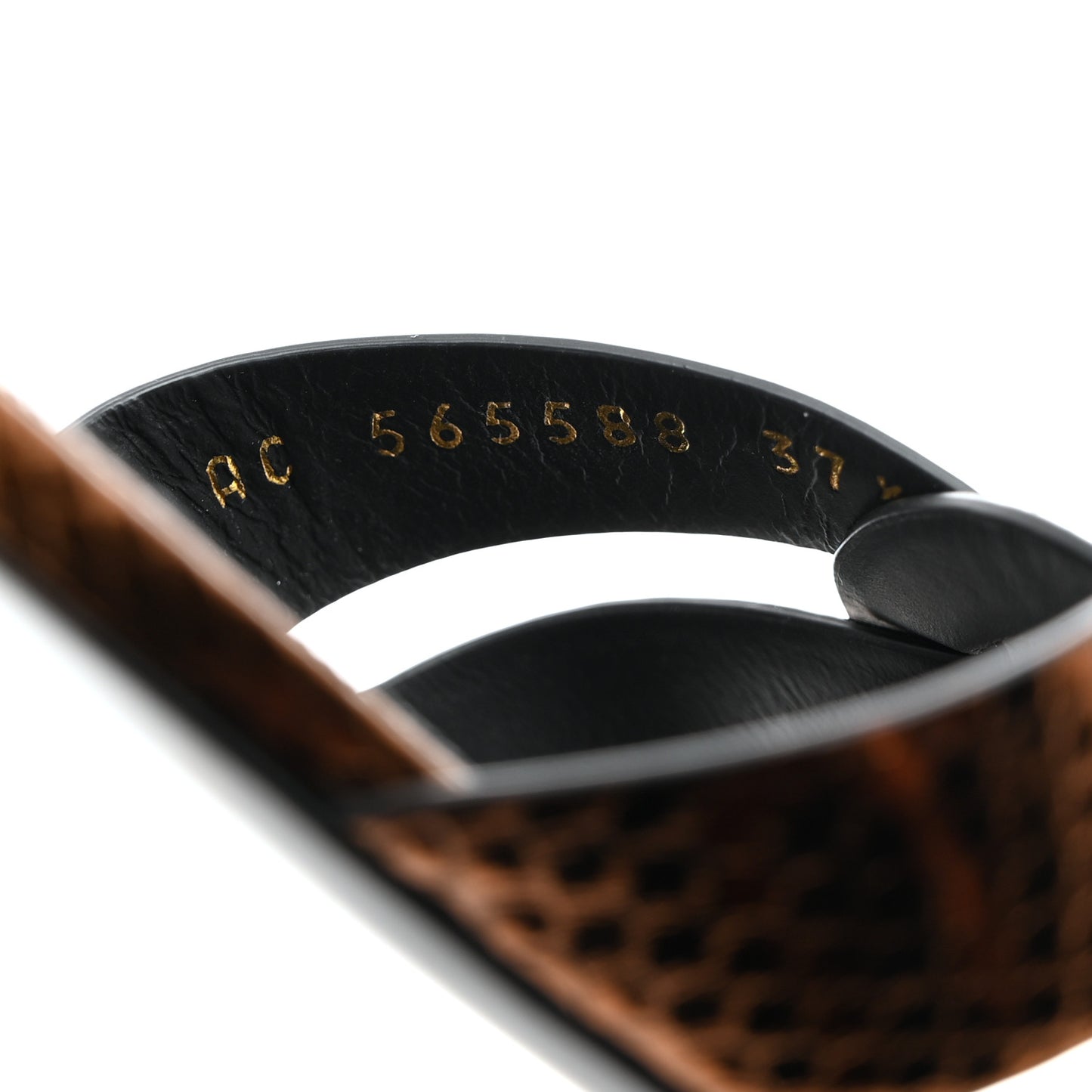 Metallic Snakeskin Tribute 05 Slide Sandals 37.5 Kanyon Bronze