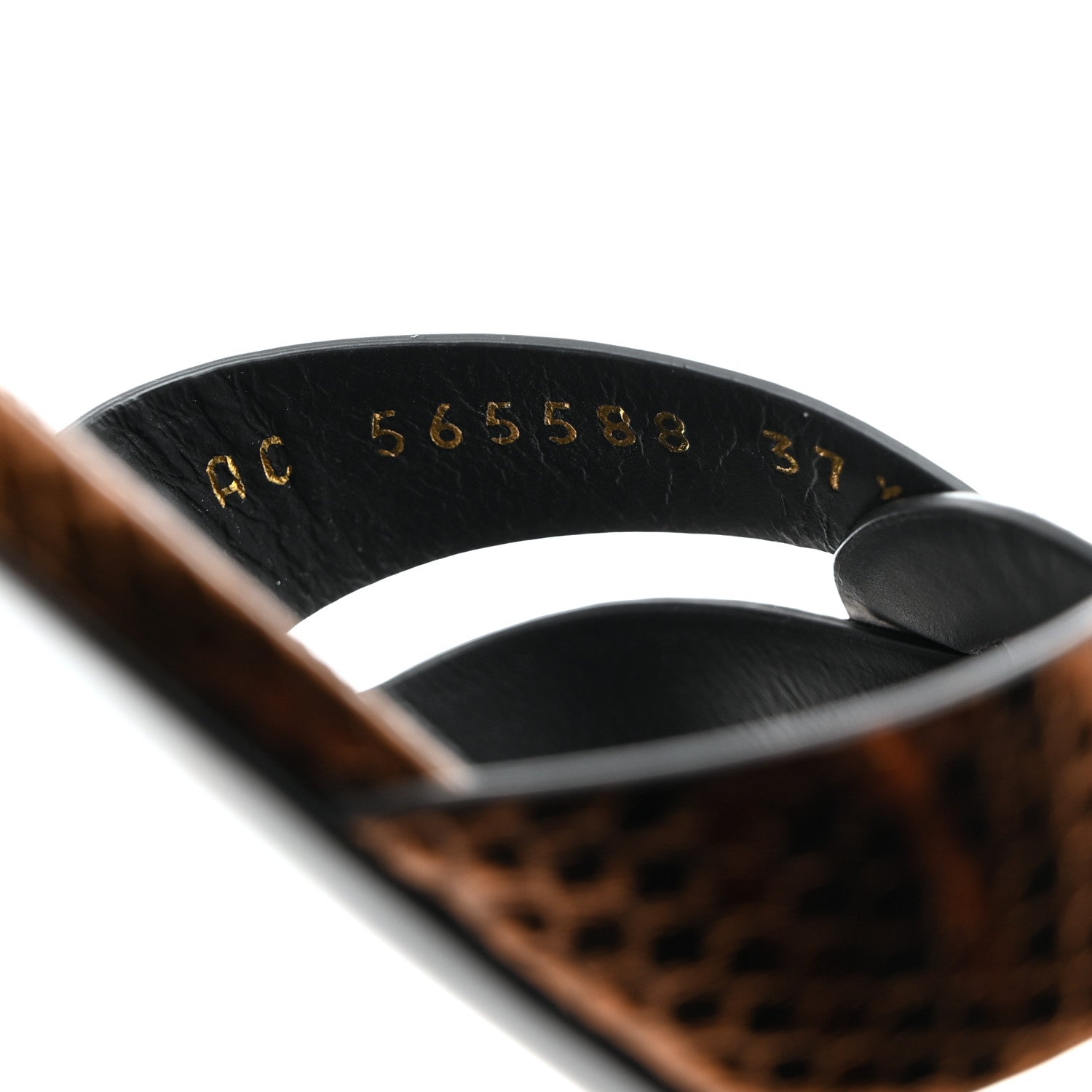 Saint Laurent Metallic Snakeskin Tribute 05 Slide Sandals 37.5 Kanyon Bronze 7 of 9