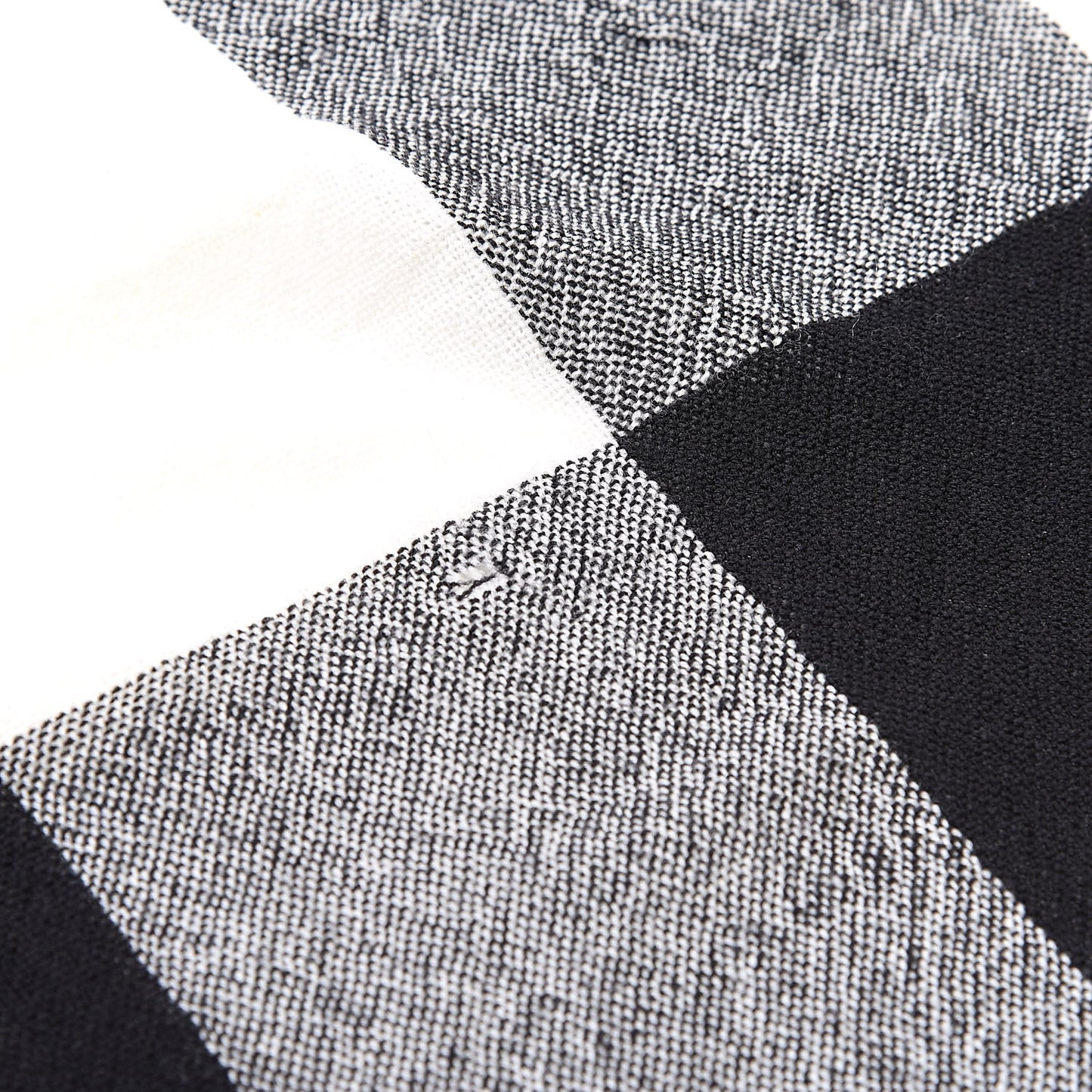 Merino Wool House Check Square Scarf Black