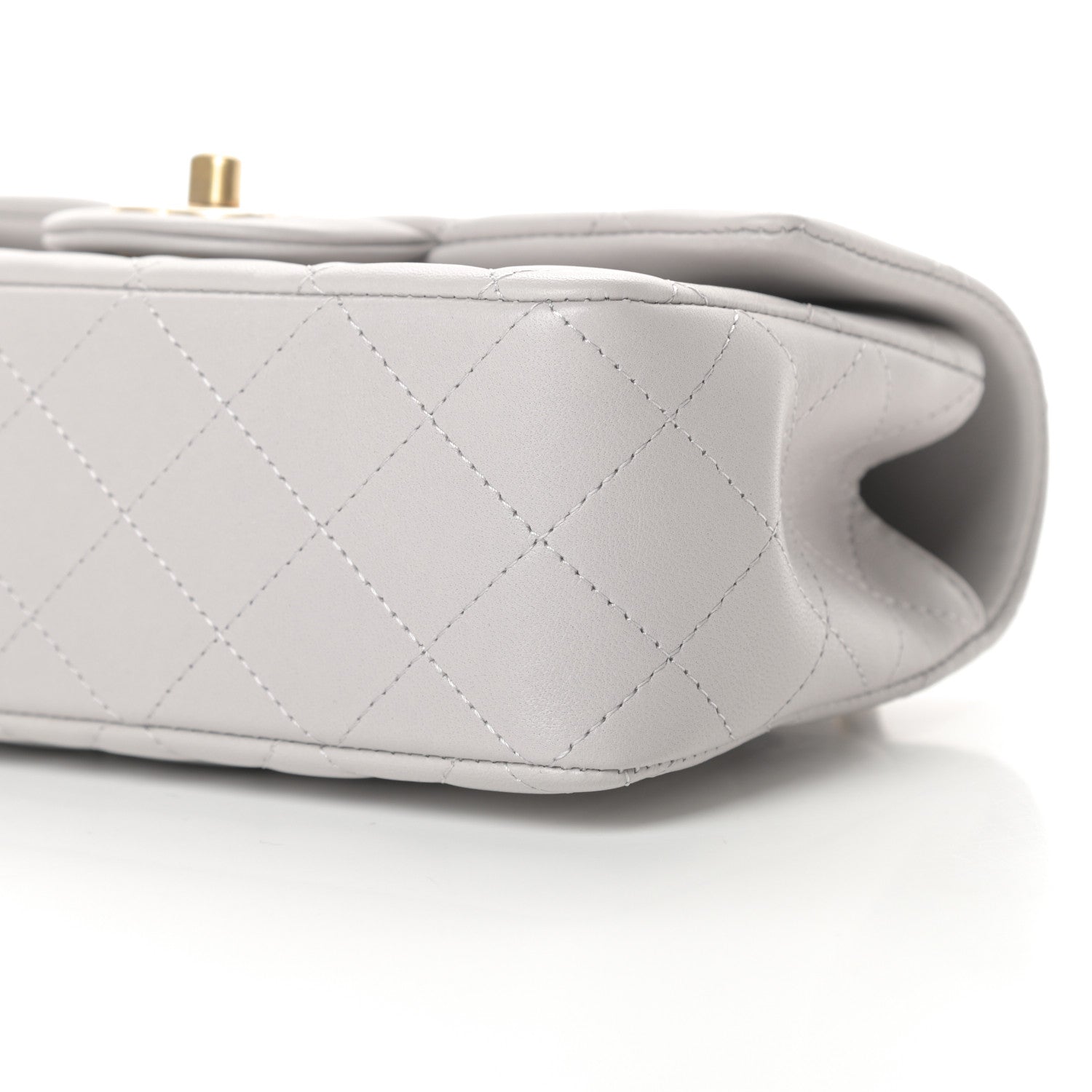 Chanel Lambskin Quilted Mini Top Handle Rectangular Flap Grey 10 of 11
