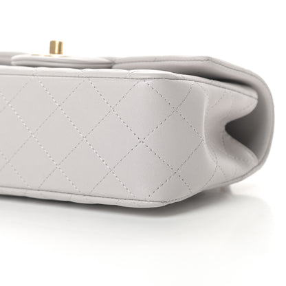 Chanel Lambskin Quilted Mini Top Handle Rectangular Flap Grey 10 of 11