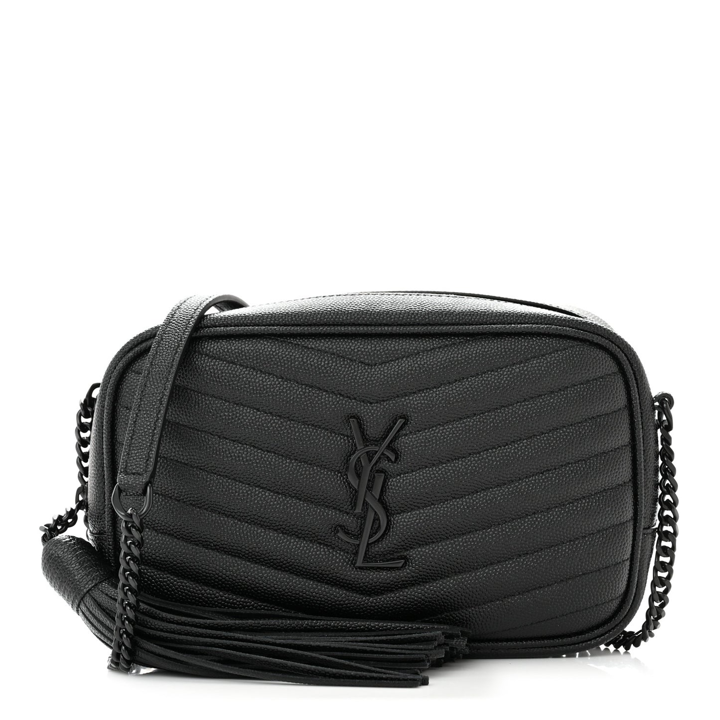 Grain De Poudre Matelasse Monochrome Monogram Mini Lou Camera Bag Black