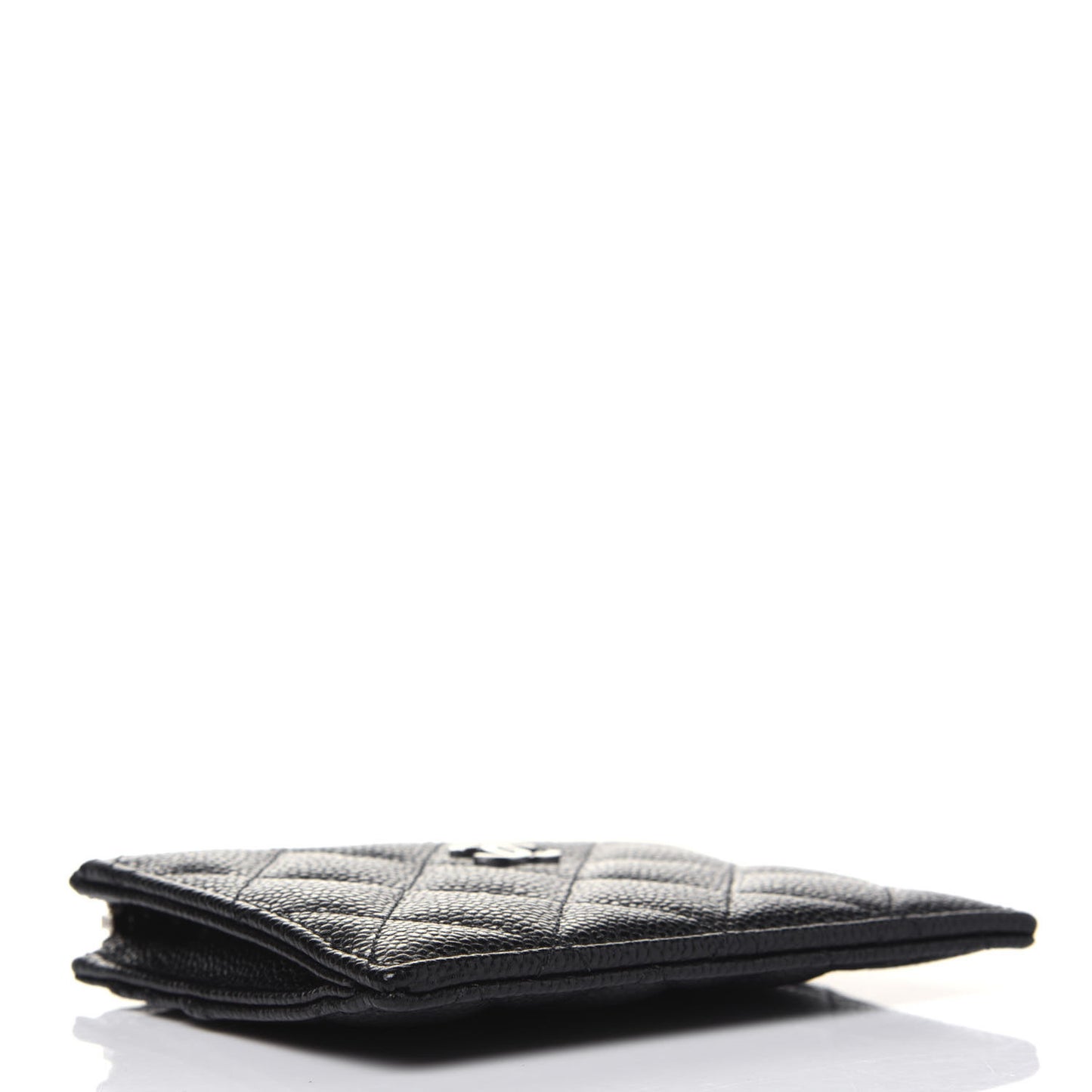 Caviar Quilted CC Zip Card Holder Black