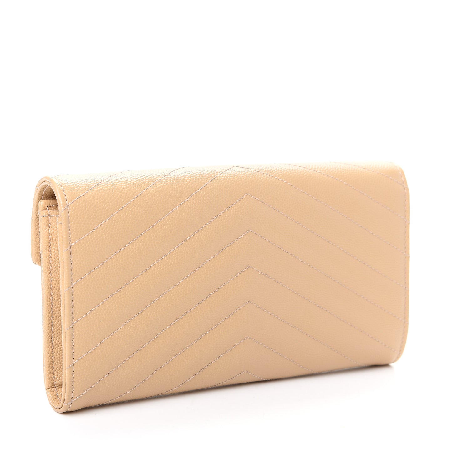 Grain De Poudre Matelasse Chevron Monogram Flap Wallet Nude Powder