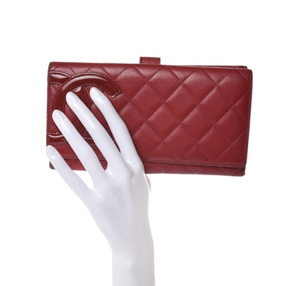 Chanel Calfskin Quilted Cambon Long Double Wallet Red 2 of 16