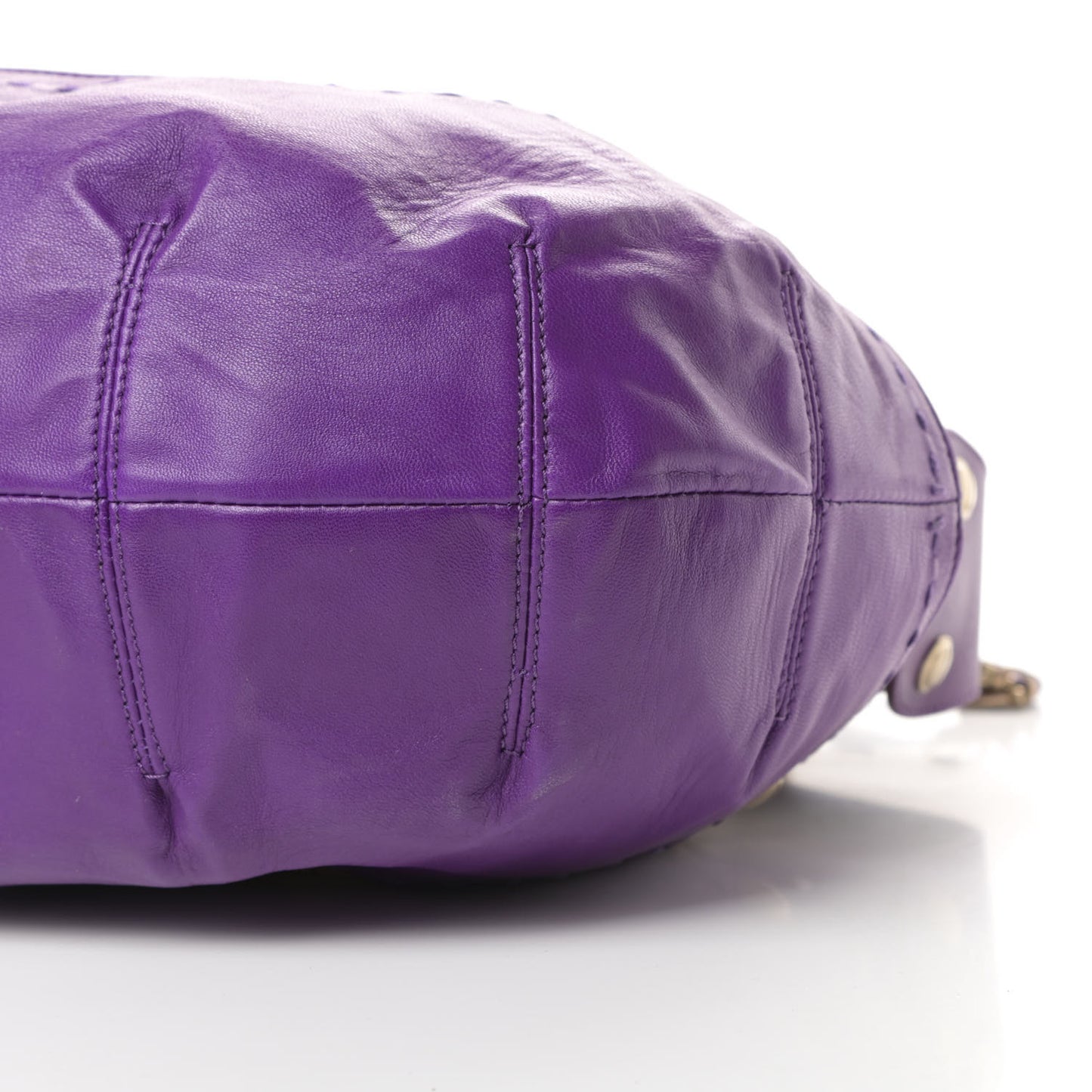 Calfskin Coated Canvas Printed Tote Purple