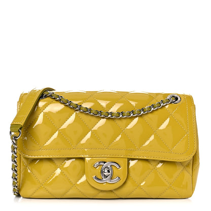 Chanel Patent Quilted Small Coco Shine Flap Yellow 1 of 11