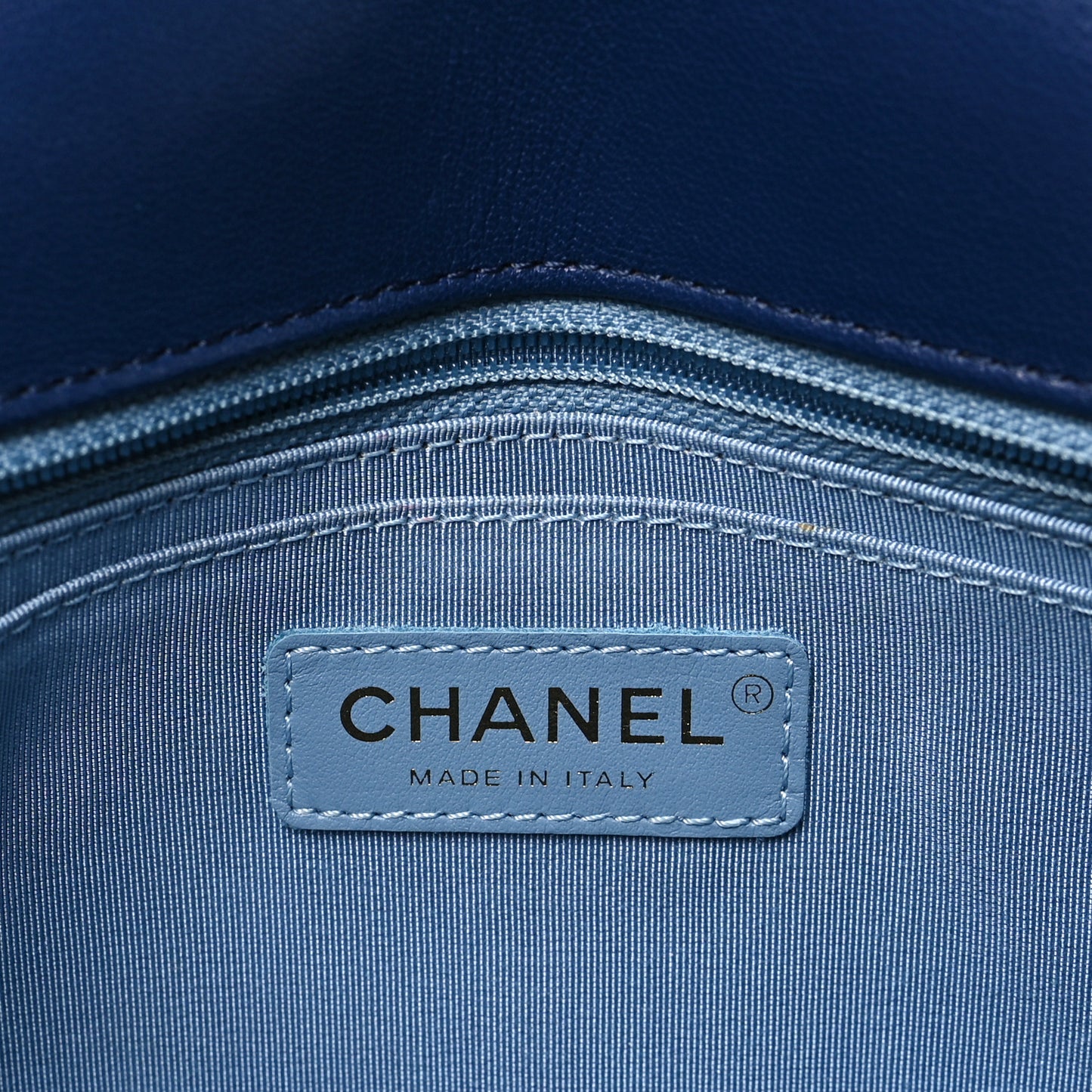 Lambskin Quilted All Around Flap Blue