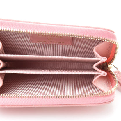 Chanel Caviar Flat Chevron Quilted Zip Coin Purse Pink 5 of 8