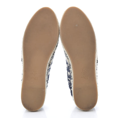 Christian Dior Oblique Embroidered Granville 15mm Espadrilles 38.5 Deep Blue 5 of 7