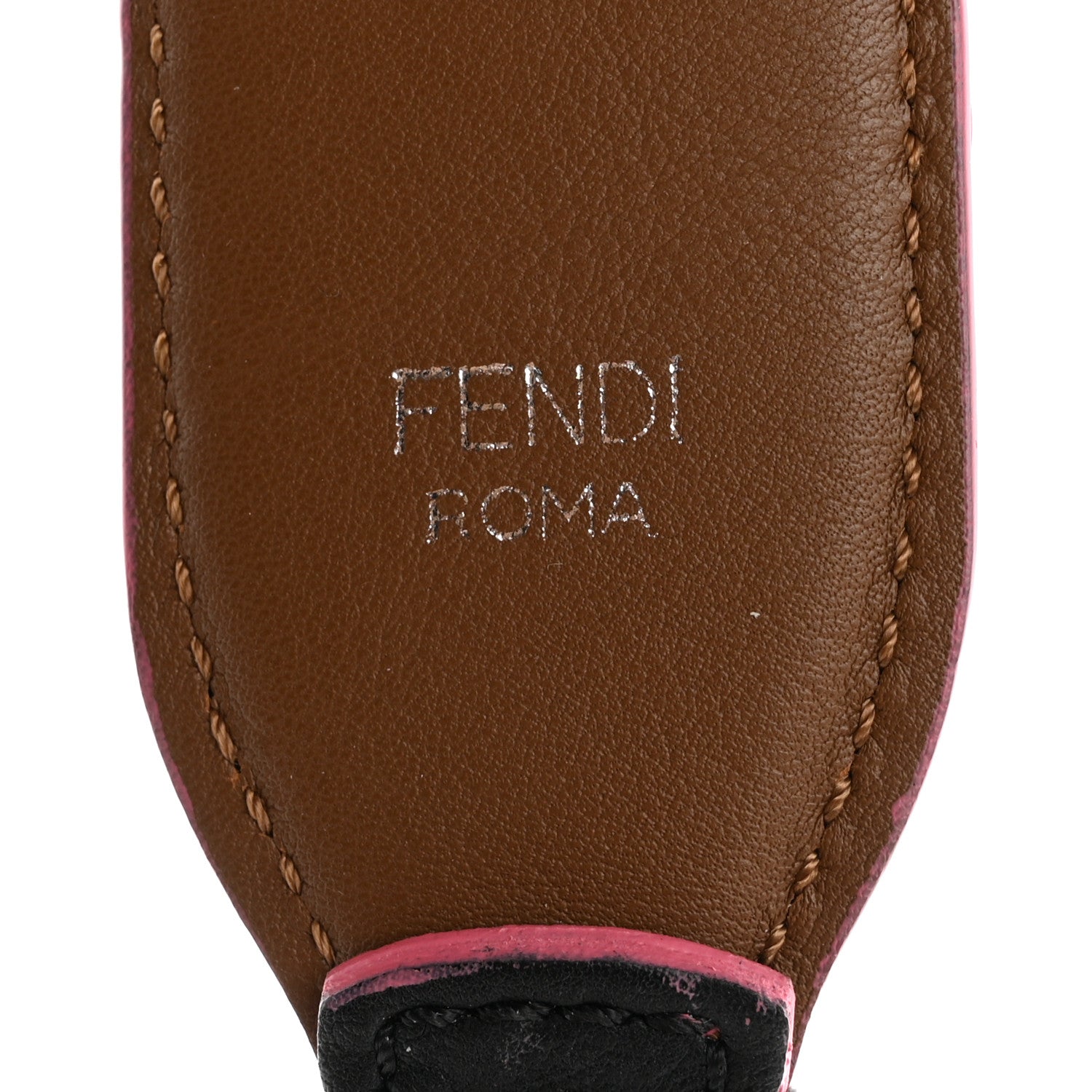 Fendi Vitello Dolce Plexiglass Bi-Color Studded Strap You Black Brownie Multicolor 3 of 6