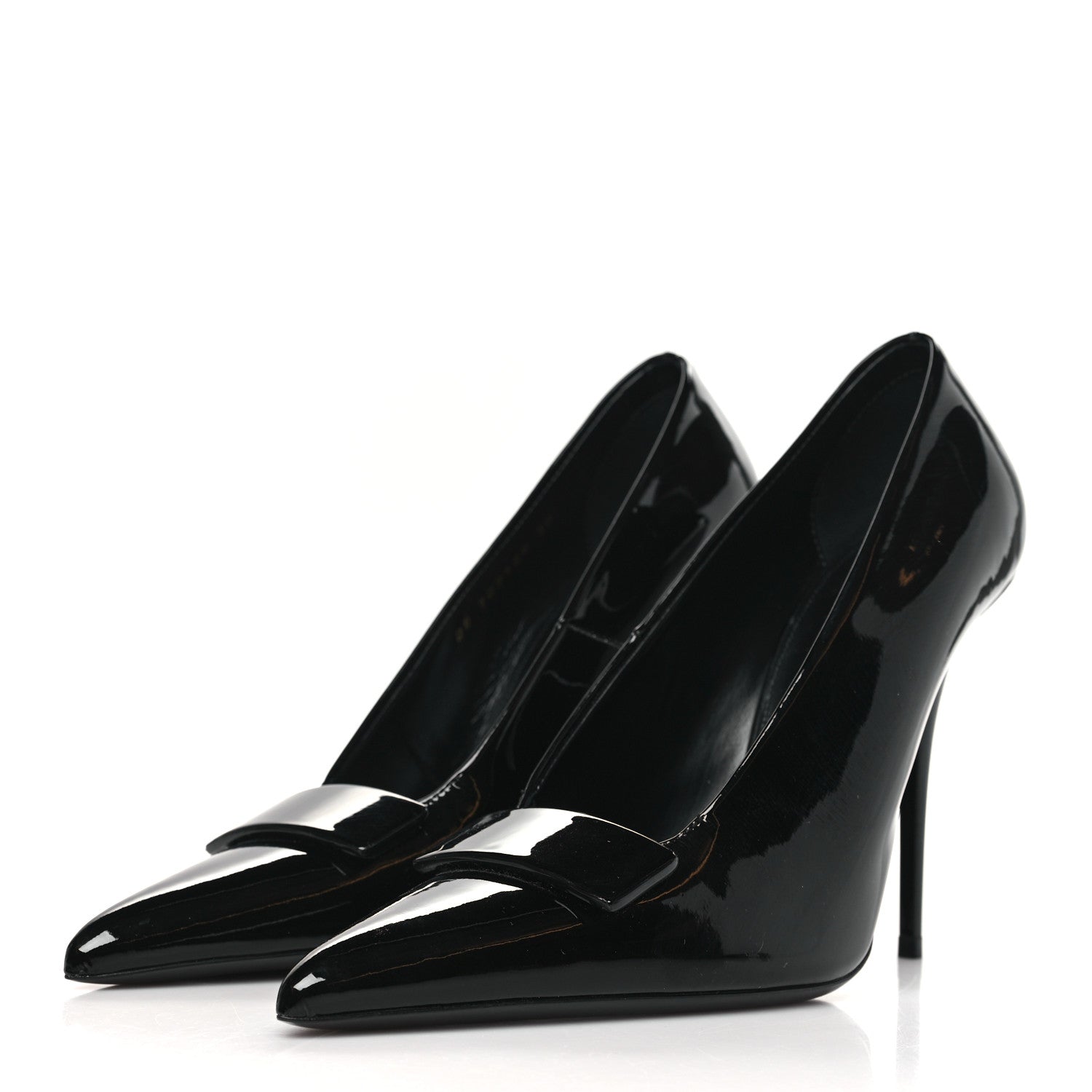Saint Laurent Patent Calfskin Kayla 110 Pumps 38 Black 3 of 10