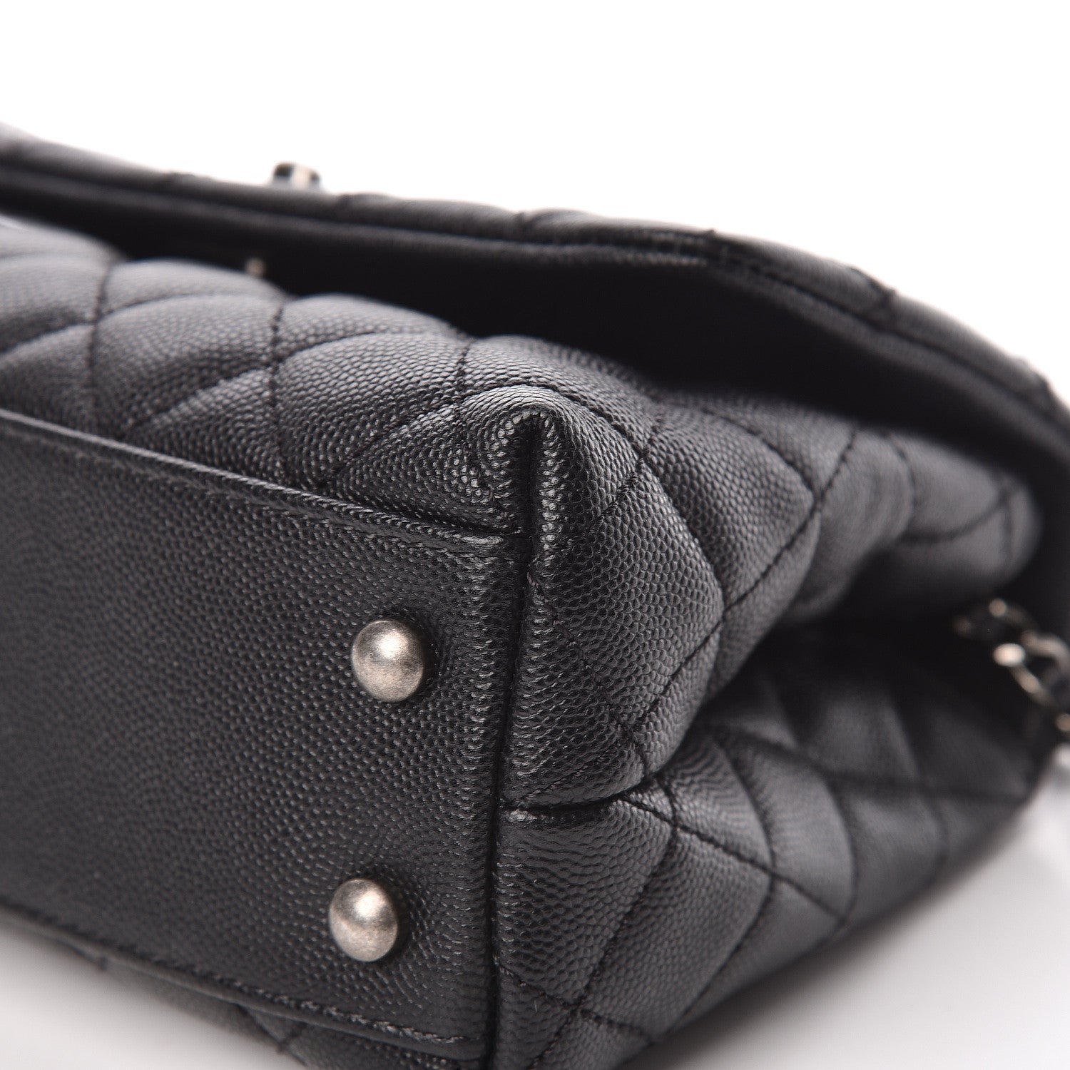 Chanel Caviar Lizard Quilted Mini Coco Handle Flap Black 12 of 19