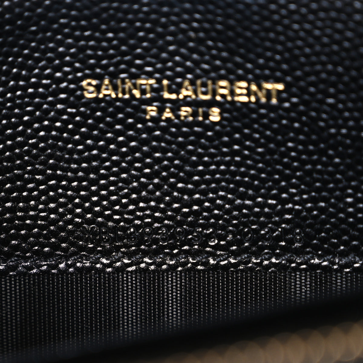 Saint Laurent Grain De Poudre Matelasse Chevron Monogram Envelope Chain Wallet Black 7 of 12
