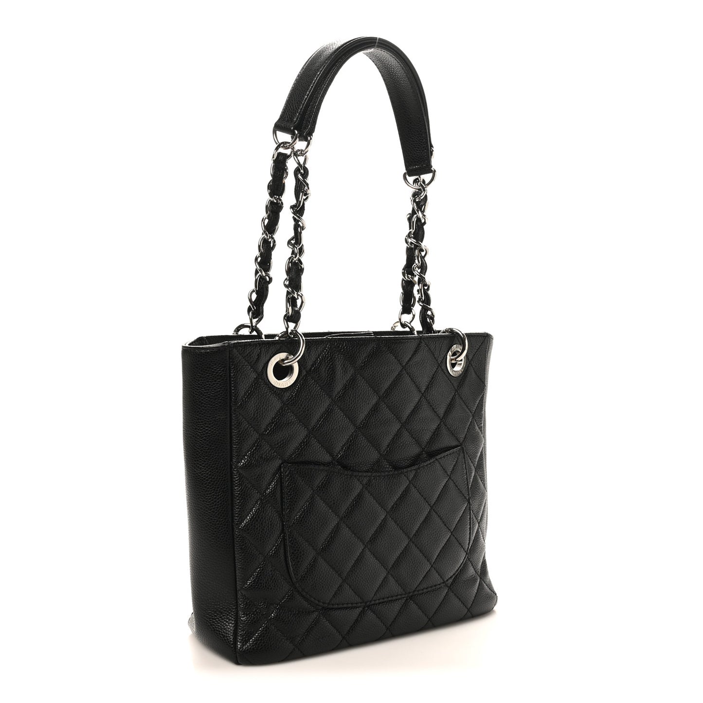 Caviar Quilted Petit Shopping Tote PST Black