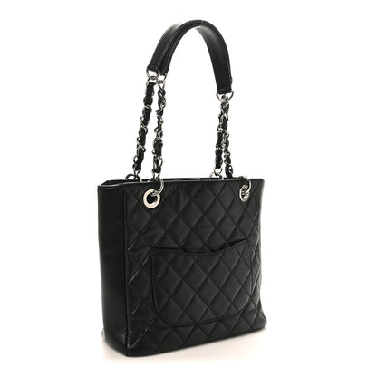 Chanel Caviar Quilted Petit Shopping Tote PST Black 3 of 10