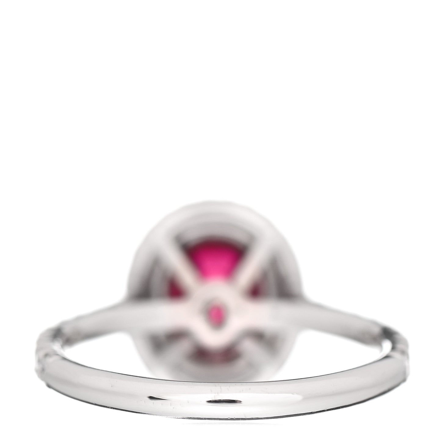 Platinum Diamond Ruby Soleste Oval Double Halo Ring 53 6.5