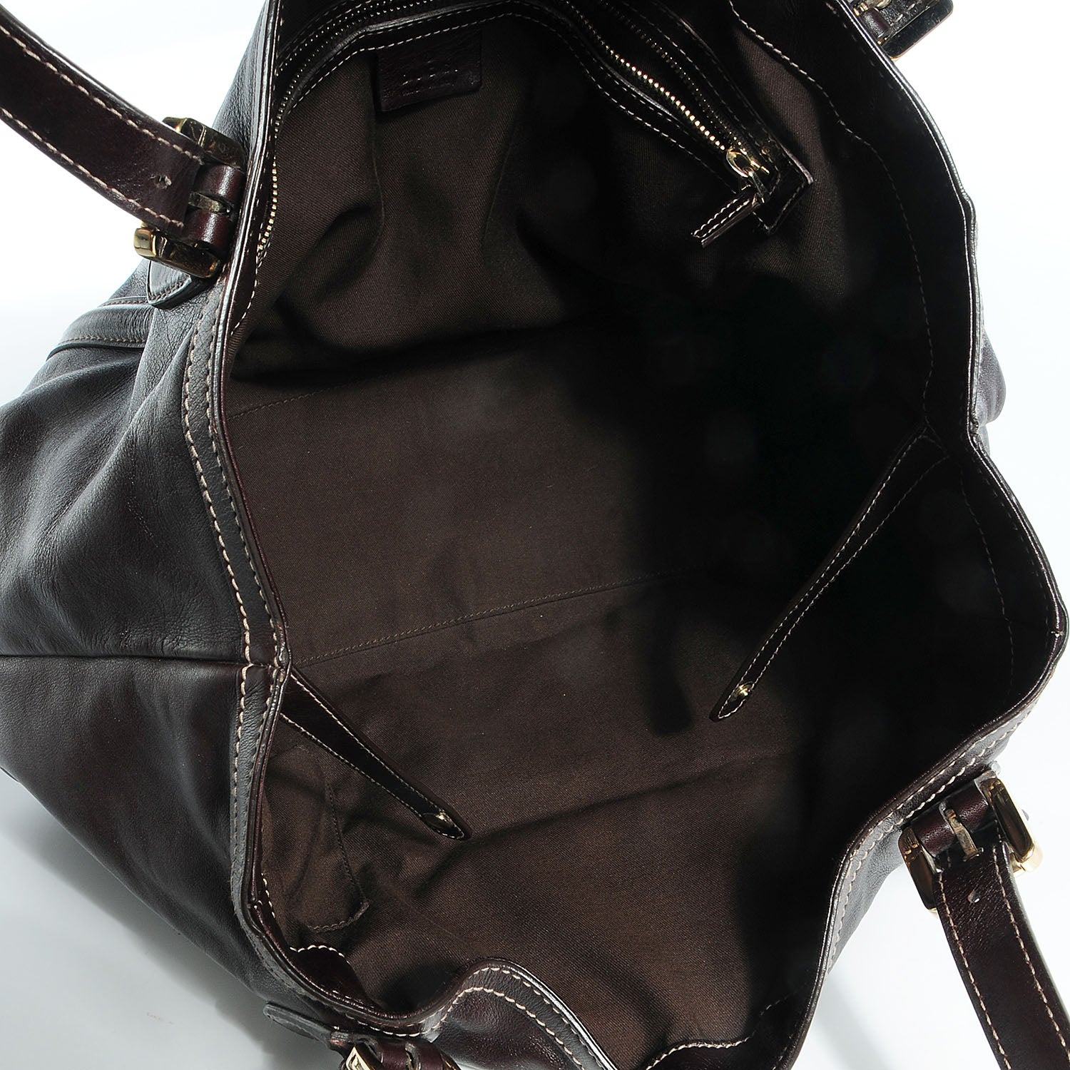Gucci Leather Medium Britt Tote Dark Brown 5 of 7