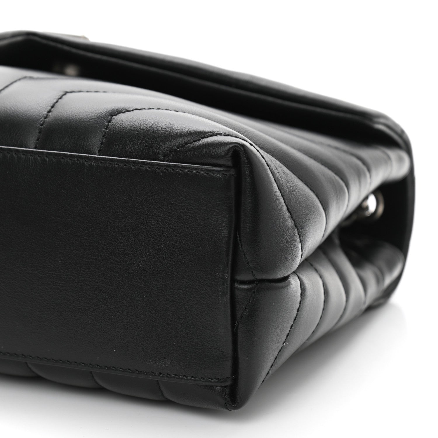 Saint Laurent Calfskin Y Quilted Monogram Small Loulou Chain Satchel Black 8 of 8
