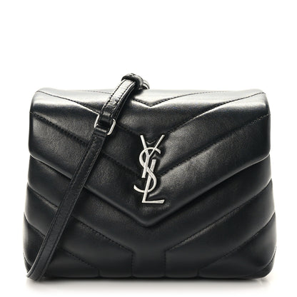 Saint Laurent Calfskin Y Quilted Monogram Toy Loulou Crossbody Bag Black 1 of 10