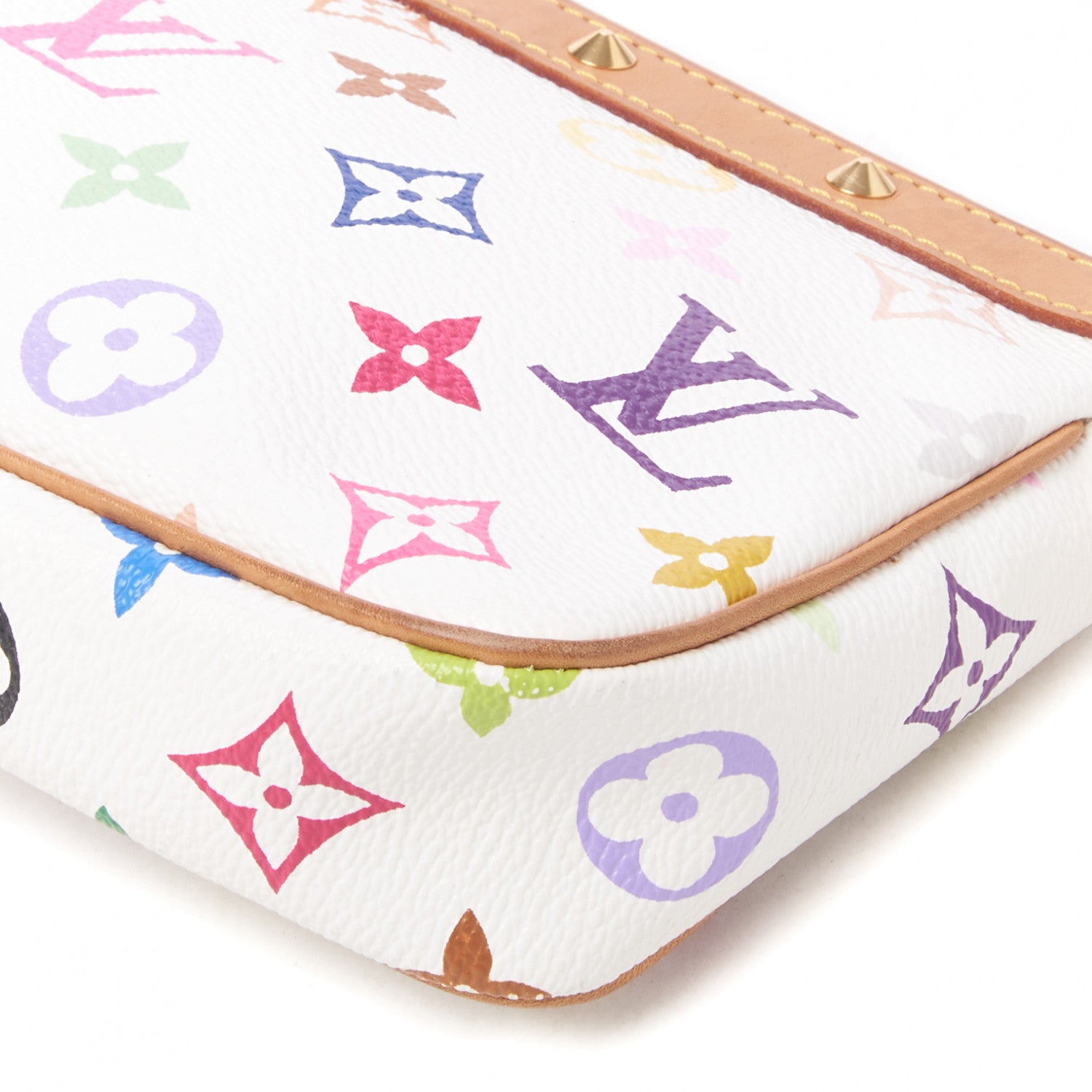 Louis Vuitton Monogram Multicolor Pochette Accessories White 6 of 7
