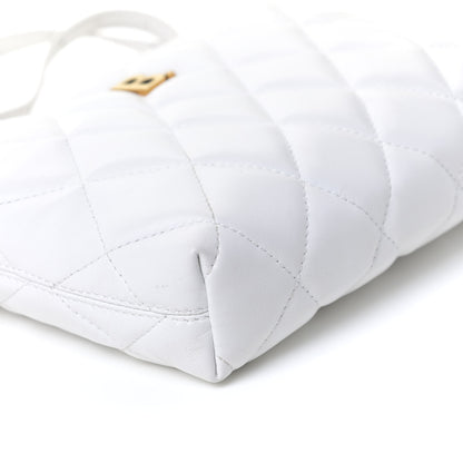 Balenciaga Nappa Calfskin Quilted Touch B Camera Shoulder Bag White 4 of 12