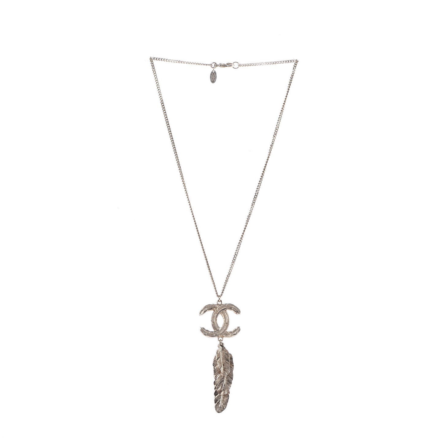 CC Leaf Pendant Necklace Gold