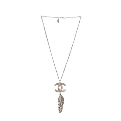 Chanel CC Leaf Pendant Necklace Gold 3 of 6