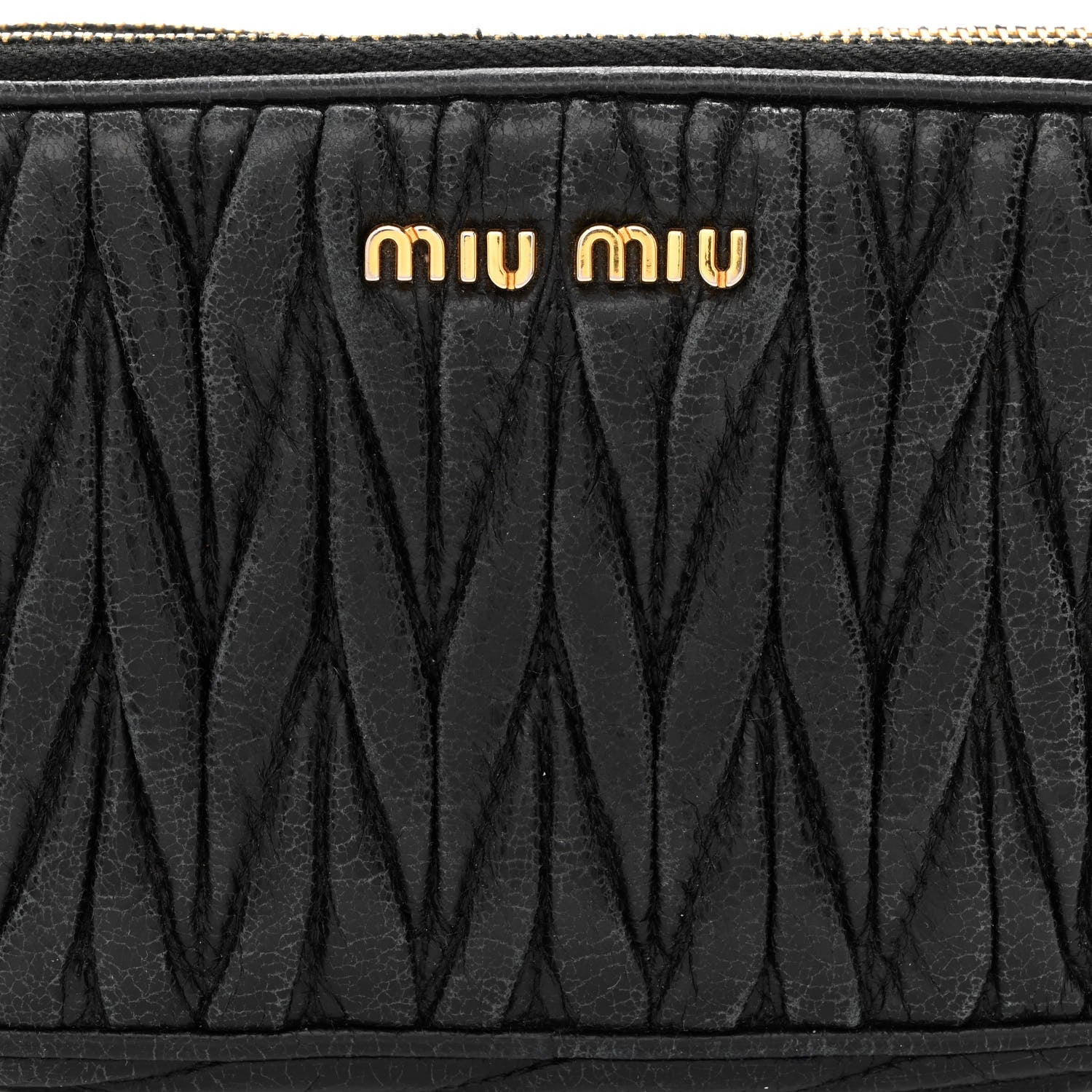 Miu Miu Nappa Matelasse Double Zip Pochette Clutch Black 10 of 12
