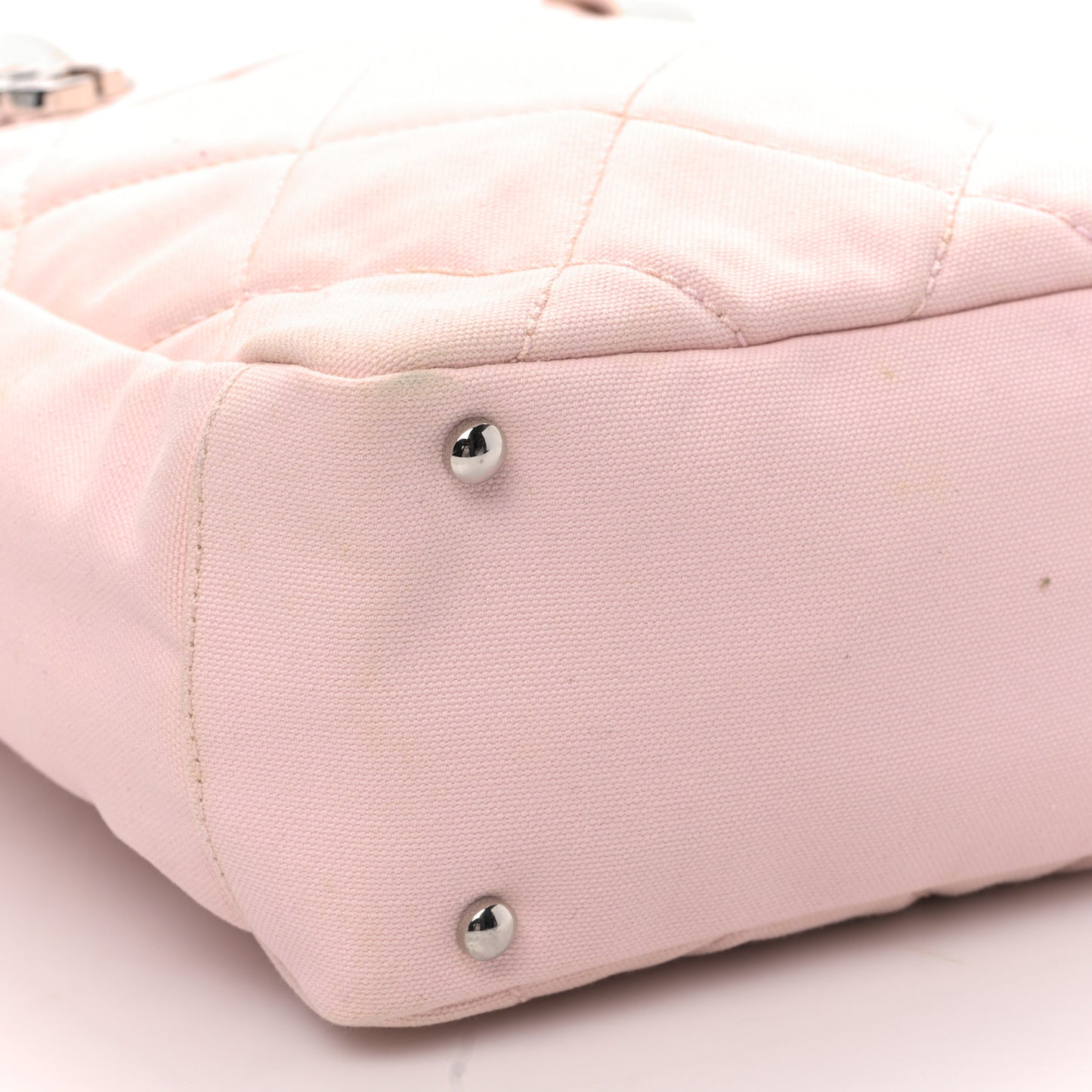 Coated Canvas Quilted Small Paris Biarritz Tote Light Pink
