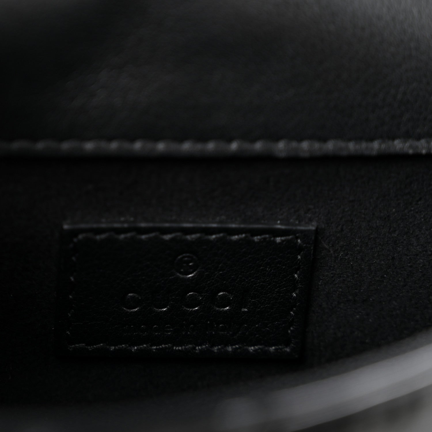 Gucci Patent Lambskin Enamel Matelasse Monochrome Super Mini GG Marmont Shoulder Bag Black 6 of 12