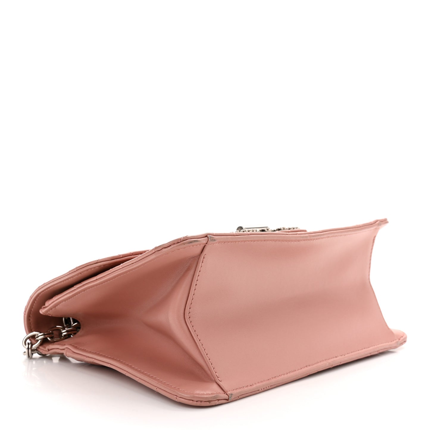 Calfskin Quilted Gancini Flap Bag Antique Rose