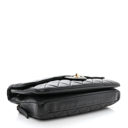 Chanel Calfskin Quilted Medium CC Crown Flap Black 4 of 16