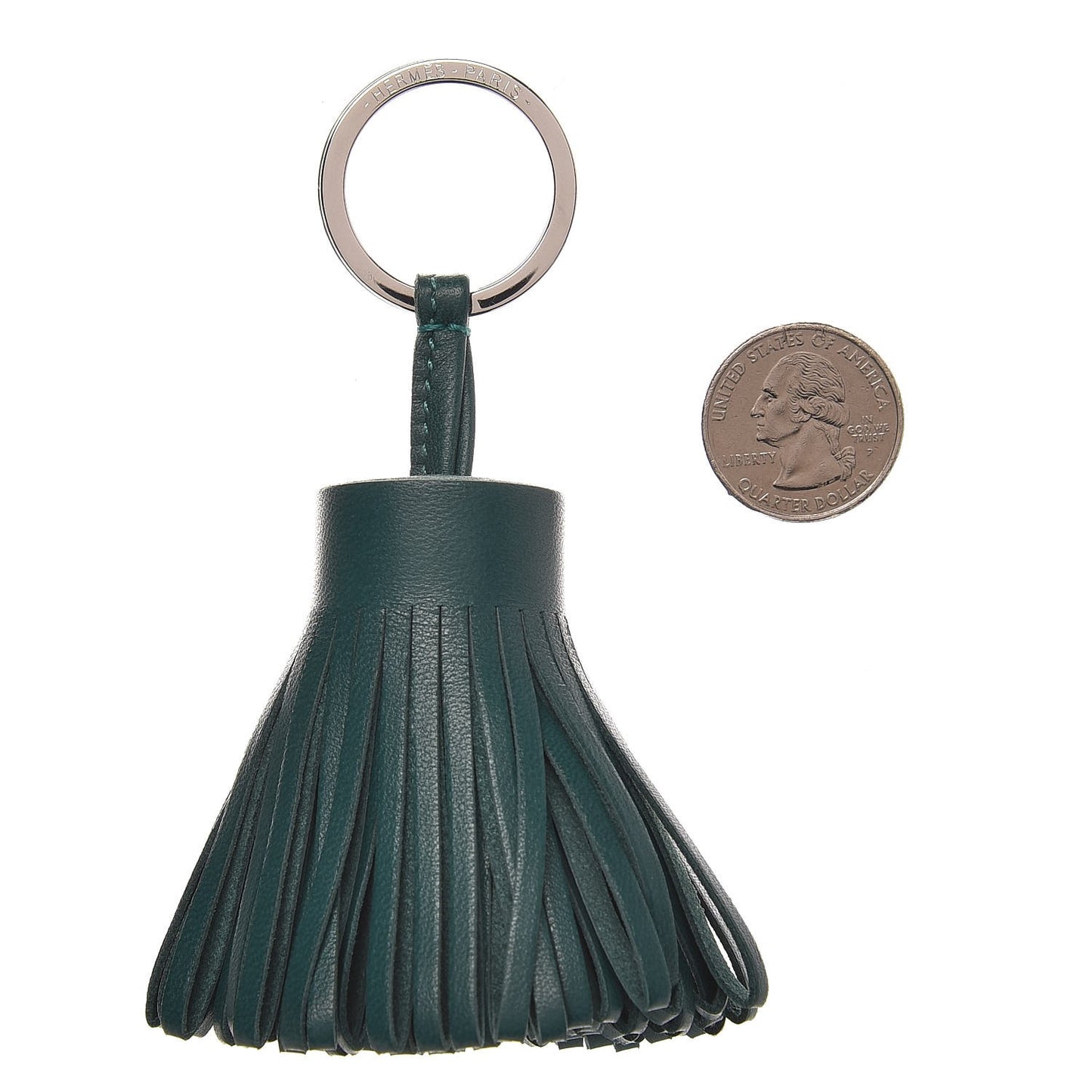 Lambskin Carmen Tassel Key Holder Malachite