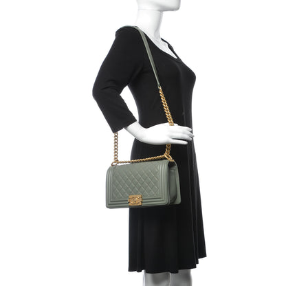 Chanel Calfskin Quilted Medium Boy Flap Green 2 of 8