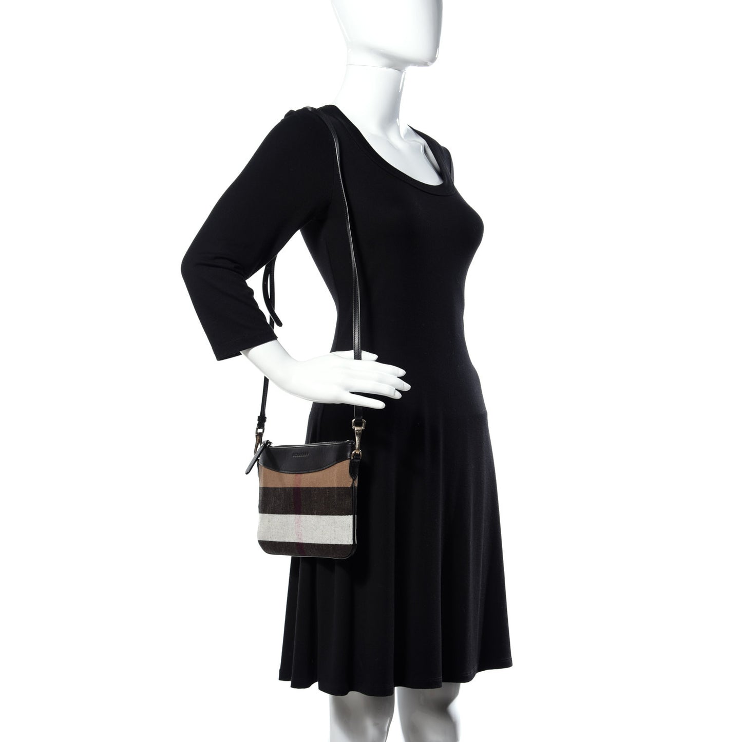 Mega Check Peyton Crossbody Clutch Bag Black