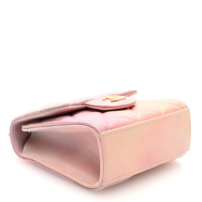 Chanel Lambskin Quilted Ombre Top Handle Flap Clutch With Chain Pink 4 of 11